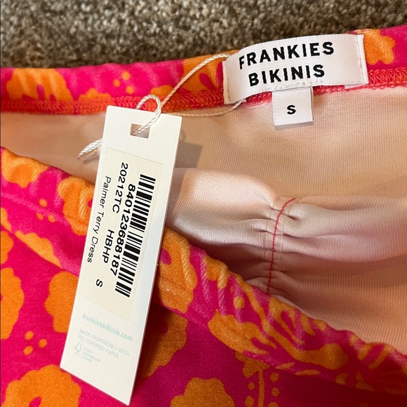 Frankie's Bikinis Pink and Orange Floral Top - Picture 3 of 3